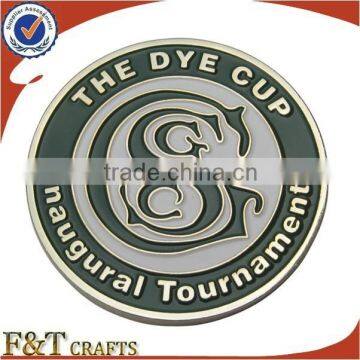europe souvenir bronze soft enamel colored metal indian coin manufacture