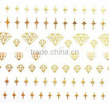 Diamond shape gold paper sticker for home decor