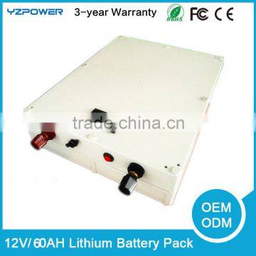 DC 12V 60AH Lithium ion Recharger Battery Storage Car Lithium Battery Pack