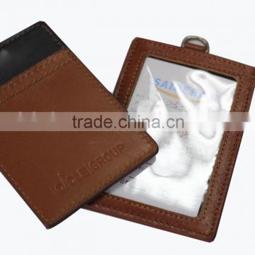 embossed genuine leather baggage tag with windows