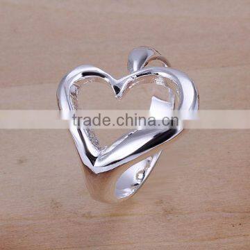 wholesale jewelry 2014 fashion heart 925 sterling silver ring