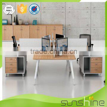 2 Person Workstation Desk Top Partition and Support Pedestal China Manufactuer