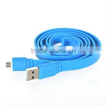 2012 New Hot Color Flat Noodles Micro USB Cable for Samsung Galaxy S3 S2 S I9300 I9100