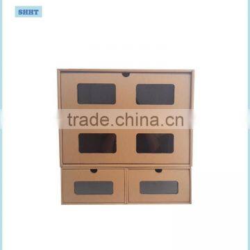 customized corrugated paper storage box for clothing with cut window