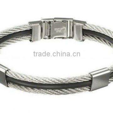 C013 fashionable unisex leather bracelet cable bangle