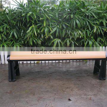 Backless wood bench with metal bench frame outdoor furniture garden Guangzhou