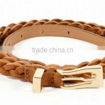 genuine leather ladies braided belt