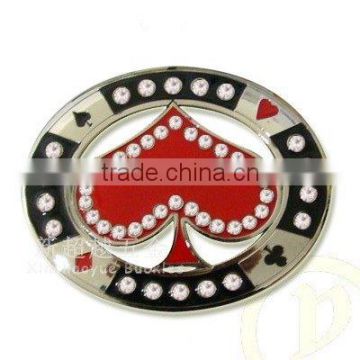 red heart shape rhinestone decorative press Buckle