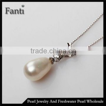 Natural pearl 925 sterling silver jewelry wholesale necklace pendant