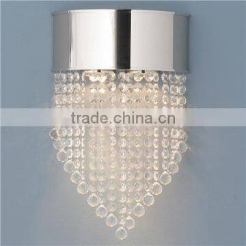 UL & CUL Listed Modern Crystal Wall Light in Polished Nickel
