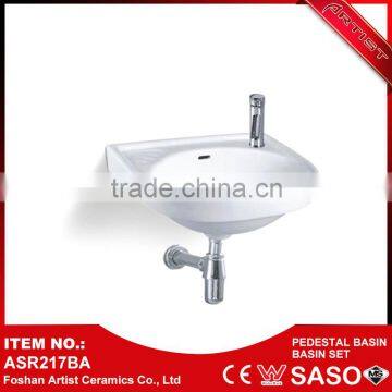 China Factory Foshan Ceramic Stand Alone Catch Bathroom Wash Basin