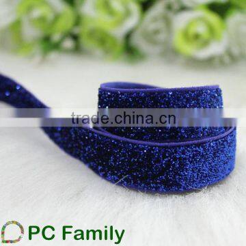 Wholesale 5/8" Navy Glitter Elastic Ribbon