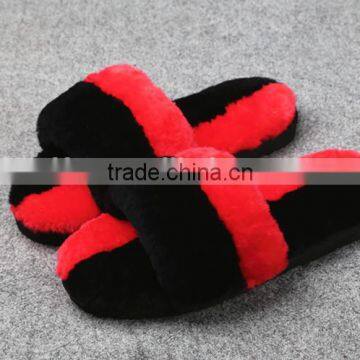 Many Colors Soft Warm Two Tone Sheared Rex Rabbit Fur Slipper