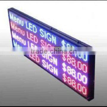 waterproof Semi-outdoor tri-color high brightness Led moving message display sign