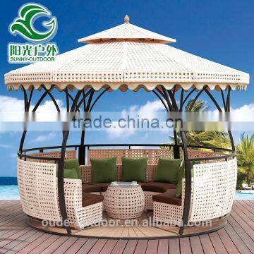 2016 New PE rattan cover WPC floor garden winds gazebo tent                        
                                                Quality Choice