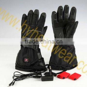 sports winter warm leather mittens gloves battery powered heated gloves