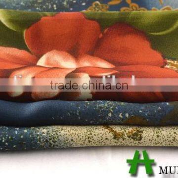Shaoxing Textile Polyester 50D Dubai Floral Satin Fabric photo-3
