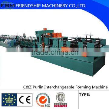 Automatic Steel C&Z Purlin Size Roll Forming Machine PLC Control 80-300mm