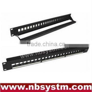 24 port UTP Blank Patch Panel with back bar 19'' 1U,available for Cat5e or Cat6 Keystone Jacks