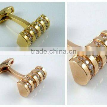 fashion jewelry new design cheap stainless steel gold plated cufflinks