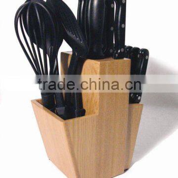 Wooden Kitchen Knife Block Cutlery Holder for Home and Restaurant