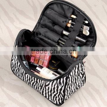 New design lady girls fashion zebra-stripes makeup bag