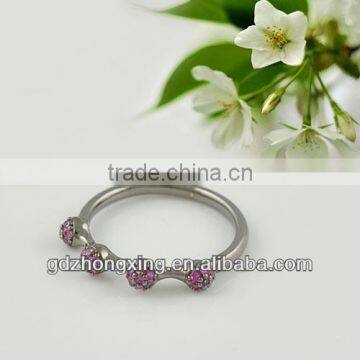 New Arrival wholesale CZ stone 925 sterling silver rings with natural fancy red diamond