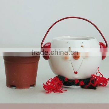 Garden Decoration White Color Small Resin Animal Shape Flower Pot photo-3