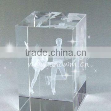 Cube 3D Laser Engraving Crystal Gifts For Dancer Favors Souvenior