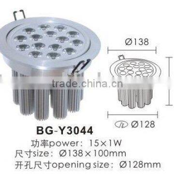 15*1W led ceiling light;AC110V/220V input;138*100mm;open hole:128mm