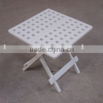 L101 White Small Wooden Square movable folding table for picnic