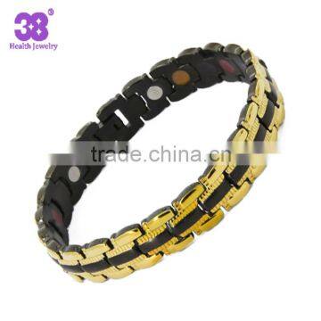 2016 Men's Black Gold Magnetic Bracelet of fashion jewelry