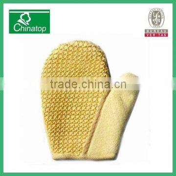 baby bath support Fortuna Dual Sided Sisal & Cotton Exfoliating Bath & Shower Cleansing Glove/Mitt