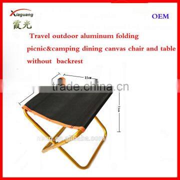 Travel outdoor aluminum folding picnic&camping dining canvas chair and table without backrest