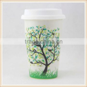 ceramic 2 layers mug with tree logo mug