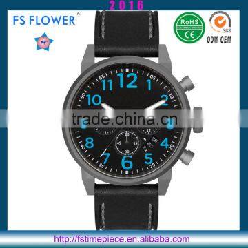 FS FLOWER - New Design Quartz Date Leather Strap Watch Men Watches