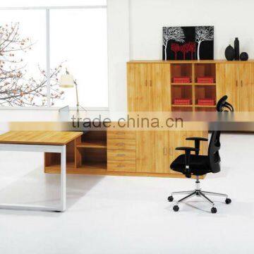 NEW wooden office furniture manager table with wood side cabinet