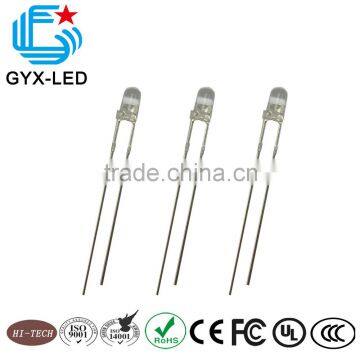 factory price white diffused lens white emitting color led 3mm lens 3.85mm flange round type