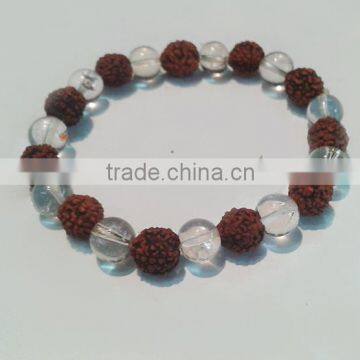 Rudraksha Crystal Quartz Beads Bracelet | Natural Stone Bracelet Wholesale