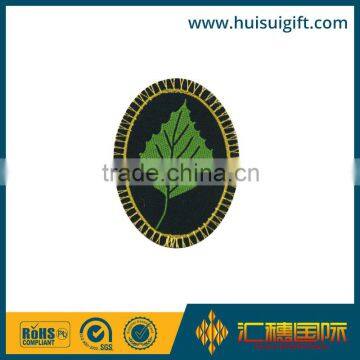 high quality promotional leaf woven patch