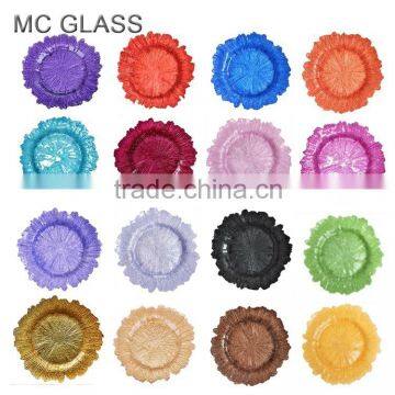 Cheap Elegant Restaurant and Home Decoration Purple Glass Wedding Charger Plate Wholesale photo-6