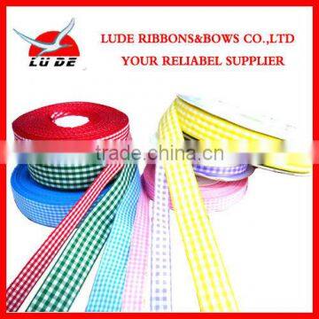 wholesale 100% polyester plaid ribbon