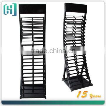 custom floor metal ceramic tile showroom display stand HSX-S0357