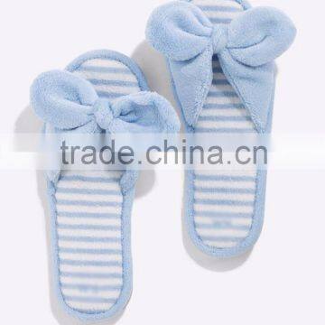 Big Bow Very Cheap Wholesale Slippers Open Toe Coral Velvet Indoor Slippers photo-2