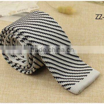 2016 hot sale white black knitting pattern acrylic tie