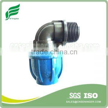 High quality PP male elbow compression fitting