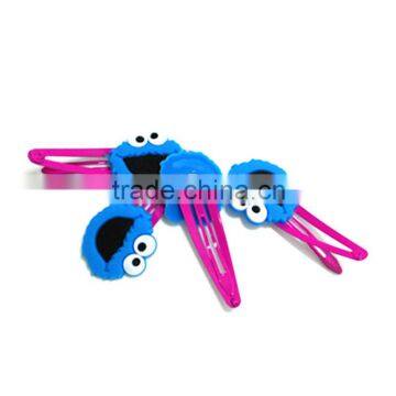 Kids design carton topper customize logo plastic hair clips