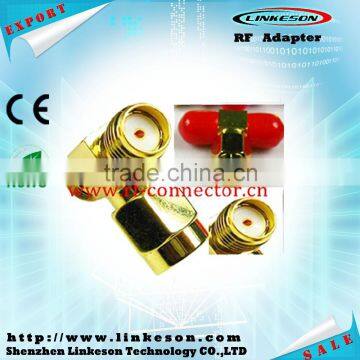 RF adapter T type SMA two female to SMA male coaxial connector