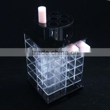 custom acrylic lipstick tower spinning with logo