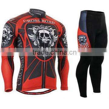 2016 winter Latest deign breathable long sleeve cycling jersey suit